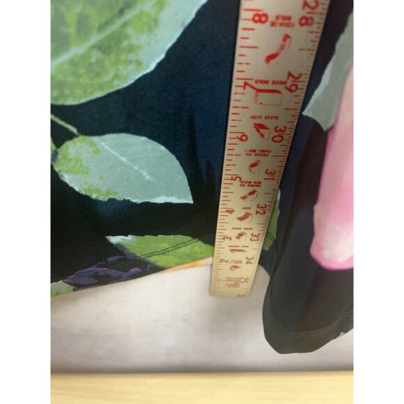 Eliza J Floral Boho 3/4 Sleeve Midi Dress Professional Career Zip Size 8 Petite - Picture 5 of 9